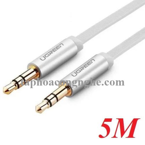 Ugreen 10767 5M màu Trắng Cáp âm thanh 2 đầu 3.5mm dương AV119 30010767